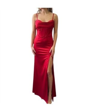 Haute Monde Lux Corset Formal Dress - Red