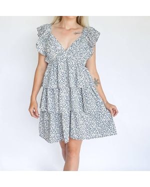 Doe And Rae Floral Mini Dress - Blue