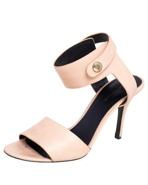 Alexander Wang Leather Button Detail Ankle Cuff Sandals - Black