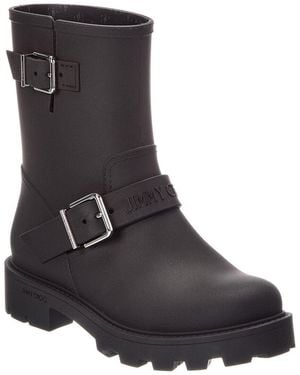 Jimmy Choo Biker Rubber Rain Boot - Black