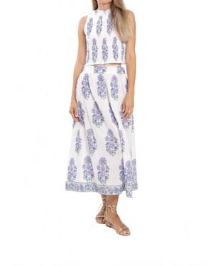 Bindu Flower Bridgitte Sleeveless Top - White