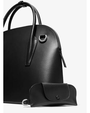 Michael Kors Kaitlin Large Leather Dome Satchel - Black