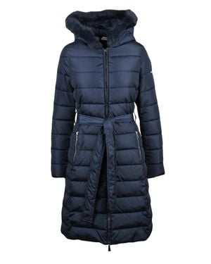 Liu Jo Long Fitted Polyamide Down Jacket - Blue