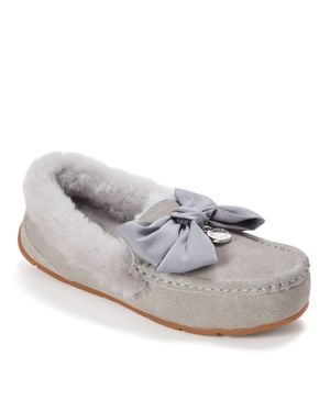 Dearfoams Fireside By Mel Dream Bow Moccasin Slippers - Gray