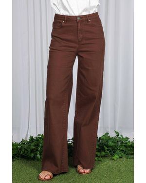 Vine & Love Wide & Loose Straight Pants - Brown
