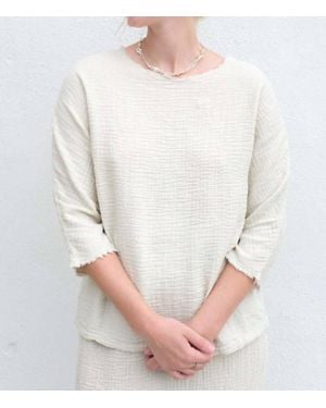 Black Crane Dolman Top - White