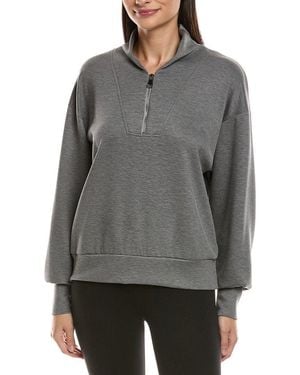 Ariella Scuba 1/2-Zip Funnel Pullover - Gray