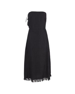 Theory Phyly Fringed Strapless Midi Dress - Black