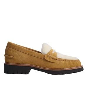 Rag & Bone Corey Suede Shearling Loafers - Brown