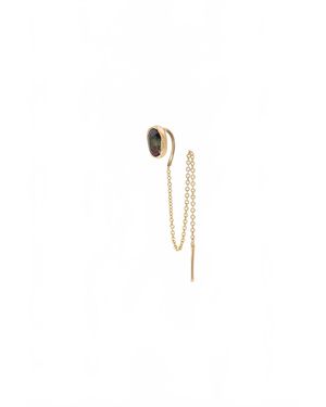 Fie Isolde Alfa Threader Earring Long With Precious Stone - White