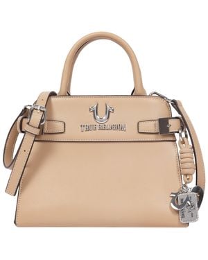 TRUE RELIGION Beckham Smooth Belted Tote - Natural