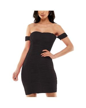 Jump Apparel Ruched Mini Bodycon Dress - Black