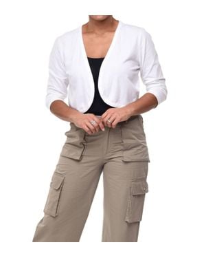 Tulip Clothing 3/4 Sleeves Shrug - Gray