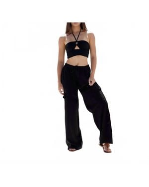 Blanco BY NATURE Oversized Cargo Drawstring Pants - Black