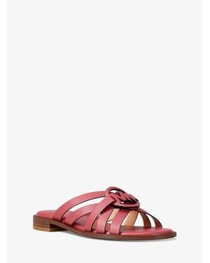 Michael Kors Erika Leather Slide Sandal - Pink