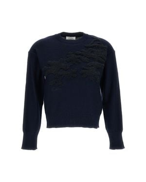 Erdem Cropped Crewneck Sweater - Blue