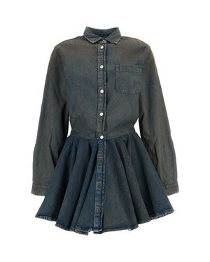 Haikure Shirt-Style Mini Dress - Gray