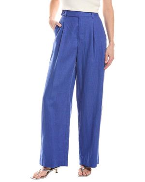 Madewell The Harlow Wide Leg Linen Pant - Blue