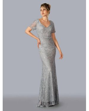 Tella Couture Long Formal Evening Gown - Gray