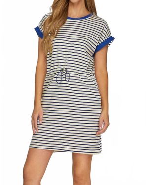 She + Sky Beth Striped Mini Dress - Blue