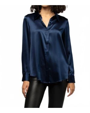 Max & Moi Perlegging Button Down Shirt - Blue