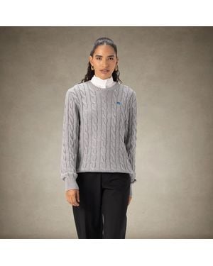 Members Only Crew Neck Cable Sweater - Gray