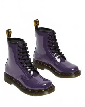 Dr. Martens 1460 Patent Leather Lace Up Boots - Blue