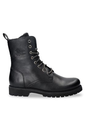 Panama Jack Frisia B1 Waterproof Leather Combat Boots - Black