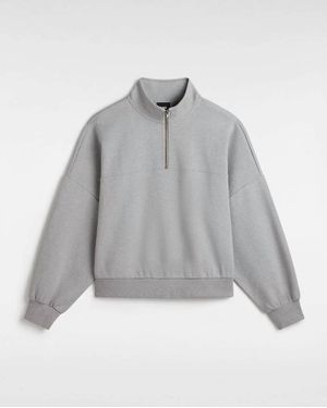 Vans Elevated Double Knit Loose Mock Neck Sweatshirt - Gray