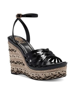 Vince Camuto Parys Leather Strappy Platform Sandals - Black