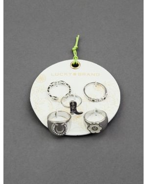 Lucky Brand Western Ring Set - Gray