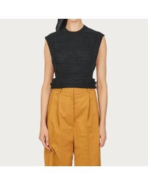 Ferragamo Micro Stitch Knitted Top - Blue