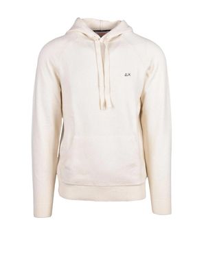 Sun 68 Merino Wool-Blend Hooded Knit Sweater - White