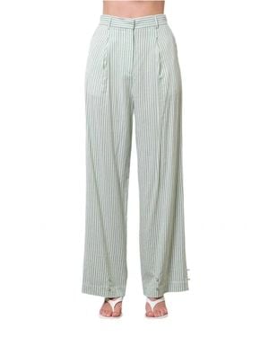 Moon River Adjustable Stripe Pant - Gray