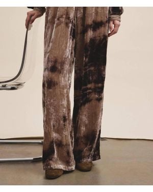 Pomandère Washed Velvet Flowy Pant - Natural