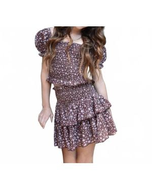 KatieJnyc Girl's Floral Marlee Top - Purple