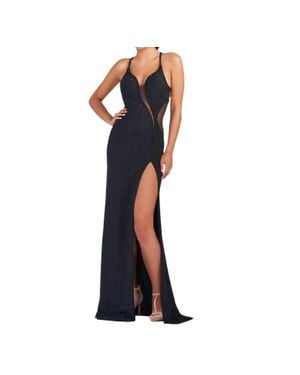 Mon Cheri V-Neck Alluring Gown - Blue