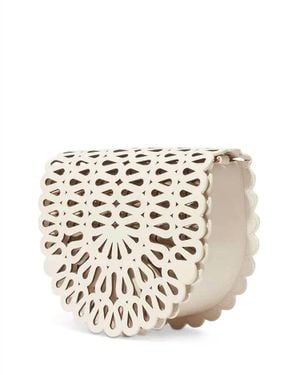 Jonathan Simkhai Mccall Laser Cut Leather Saddle Bag - White
