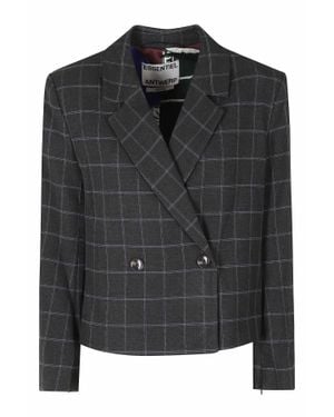 Essentiel Antwerp Kiana Boxy Cropped Recycled Polyester Blazer - Black