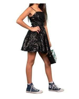 Miss Behave Girls Tara Open Back Cocktail Dress - Black