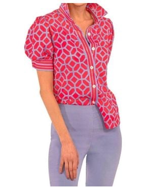 Gretchen Scott Puff Sleeve Top - Red