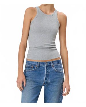 ÉTERNE High Neck Fitted Tank - Blue