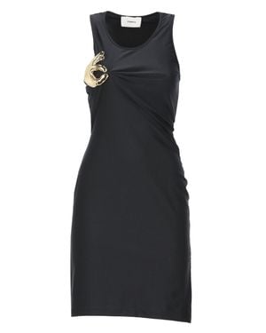 Coperni Fitted Mini Dress With Metallic Hand Pin - Black