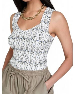 Nation Ltd Bella Floral Smocked Tank Top - White