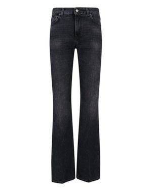 Haikure High-Waisted Bootcut Jeans With Five-Pocket Design - Blue