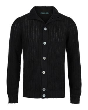 Slowear Zanone Cable Knit Jacket - Black