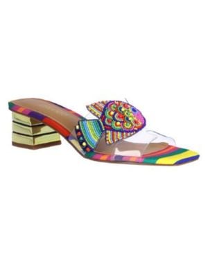 J. Reneé Roline Sandals Square Toe Slip-On Slide Ver1192 - Blue