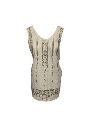 Ba&sh Printed Cotton Sleeveless Shift Dress - White