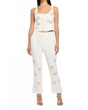 Cinq À Sept Blooming Linework Cropped Kerry Pants - Natural