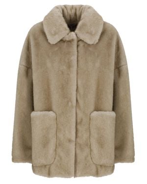 Herno Faux Fur Coat - Natural